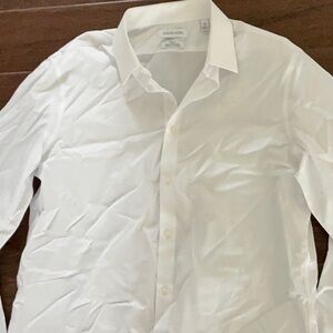 Calvin Klein White Dress Shirt Crisp Cotton Formal